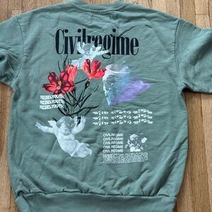 Civil Regime Green Graphic Crew Neck Sweater